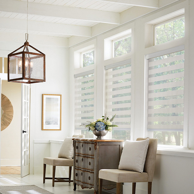 Transitional shades in a Phoenix living room