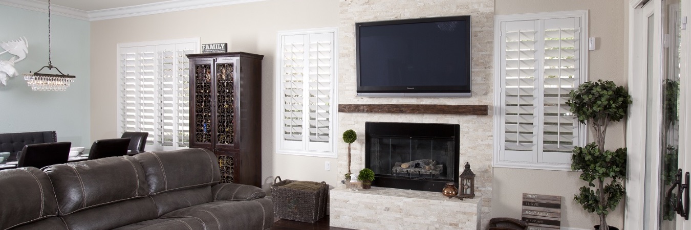 Polywood shutters in a Phoenix living room