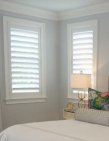Hidden tilt rod shutters open. Polywood shutters with hidden tilt rods in Phoenix