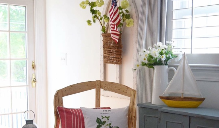 Bright sitting corner with faux wood plantation shutters in Phoenix. Faux wood plantation shutters in Phoenix