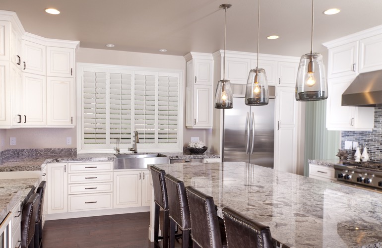 Kitchen Shutters In Phoenix, AZ A modern kitchen with plantation shutters